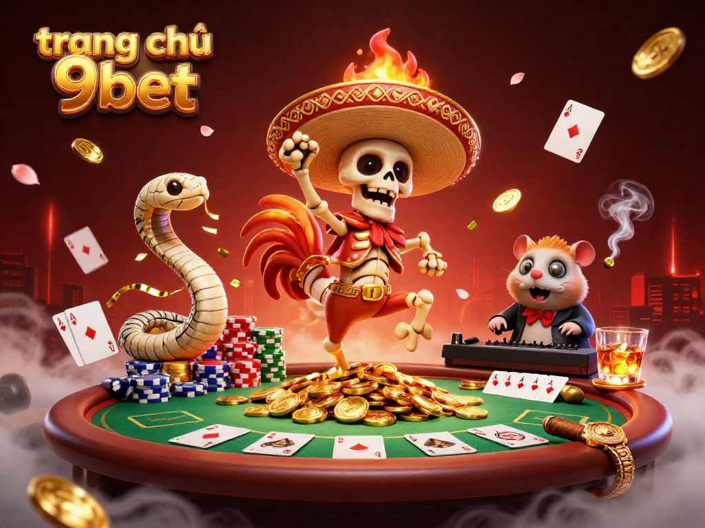Experience thrilling action at trang chủ 9bet with lively characters dancing surrounded by vibrant gaming elements.