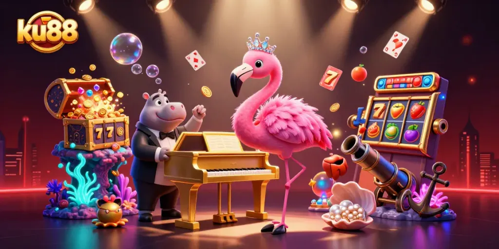 Engage with ku88's vibrant casino universe featuring lively characters and dynamic gaming elements.