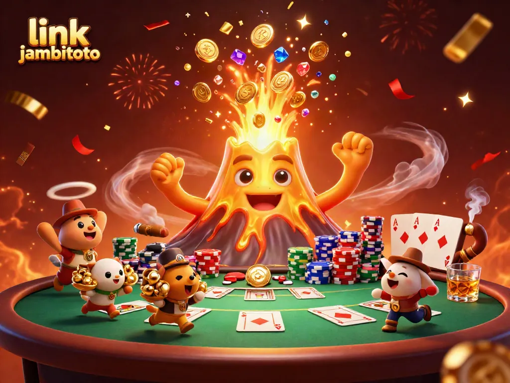 Engage with the thrilling link jambitoto online gambling experience featuring a dynamic volcano and treasure hunters.