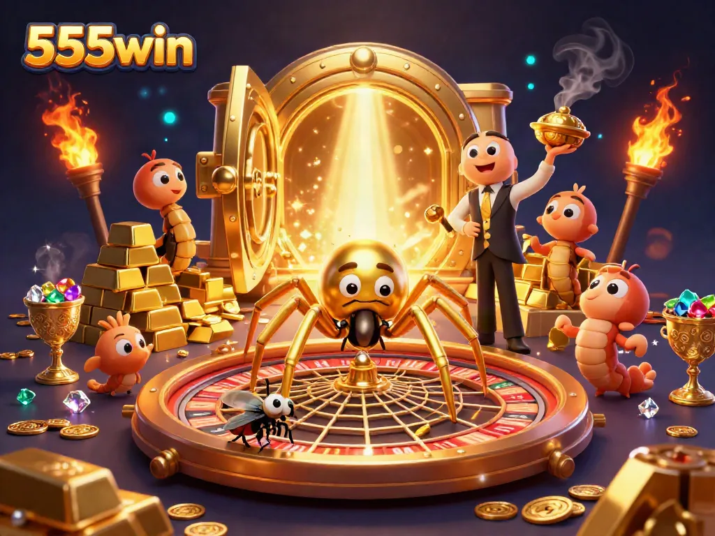 Experience thrilling betting moments at 555win with a unique roulette wheel scene in vibrant colors.