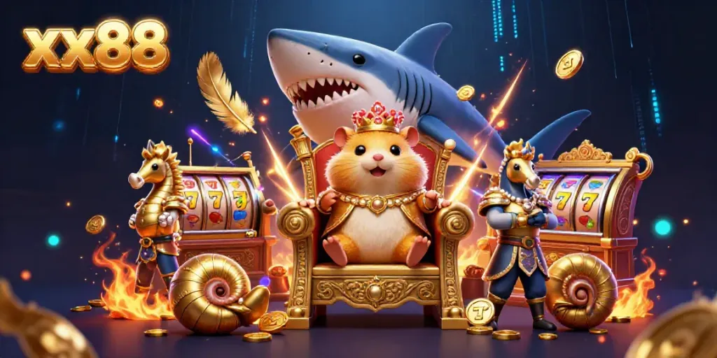 Experience the excitement at xx88 with a vibrant casino adventure illustration featuring creative characters and dynamic elements.