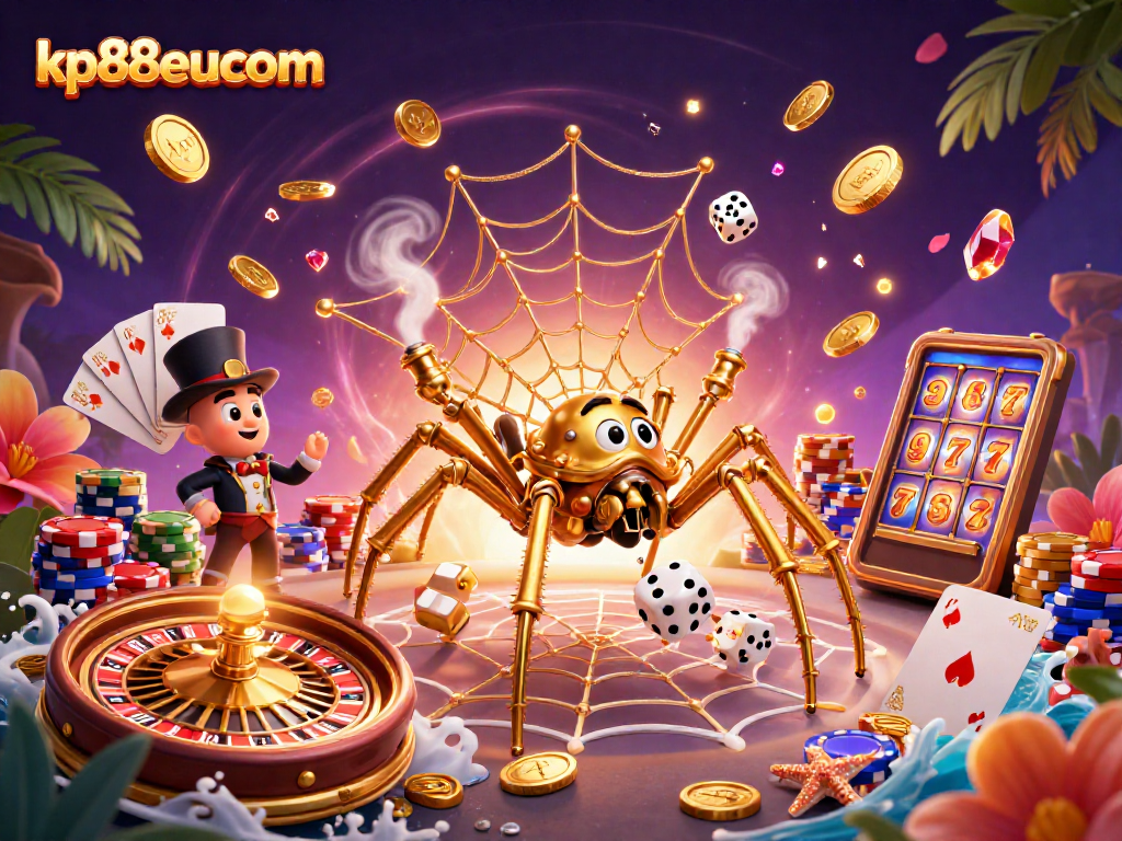 Experience kp88eucom's dynamic gaming environment with vibrant casino elements and engaging characters.