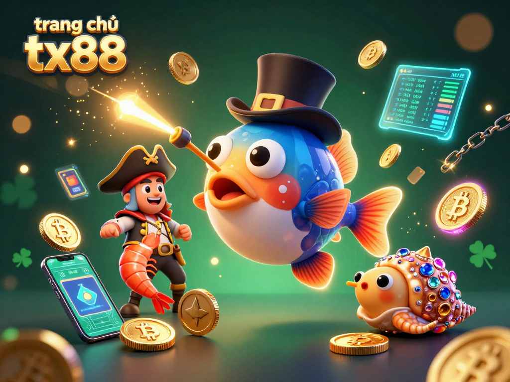 Win big with trang chủ tx88 as the deep-sea casino characters attract golden coins in a vibrant world.