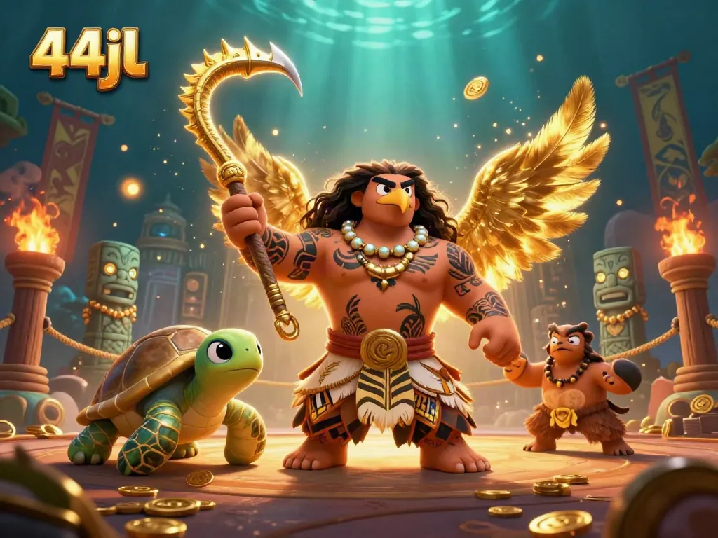 Experience the thrill of 44jl with an energetic illustration featuring casino vibes with vibrant characters.