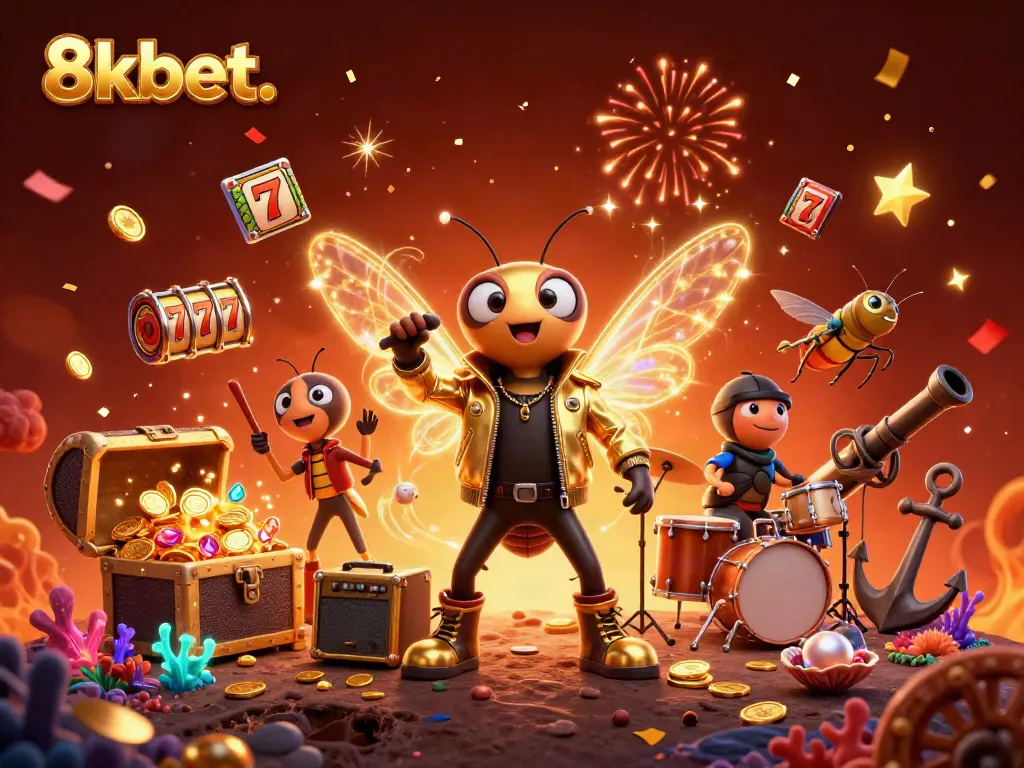 Experience the excitement and energy of 8xbet. with a vibrant casino-themed 3D illustration.