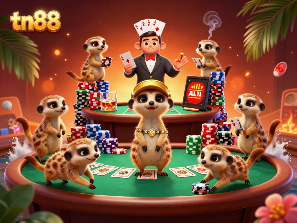 Experience the excitement of tn88's colorful casino operations run by playful meerkats.