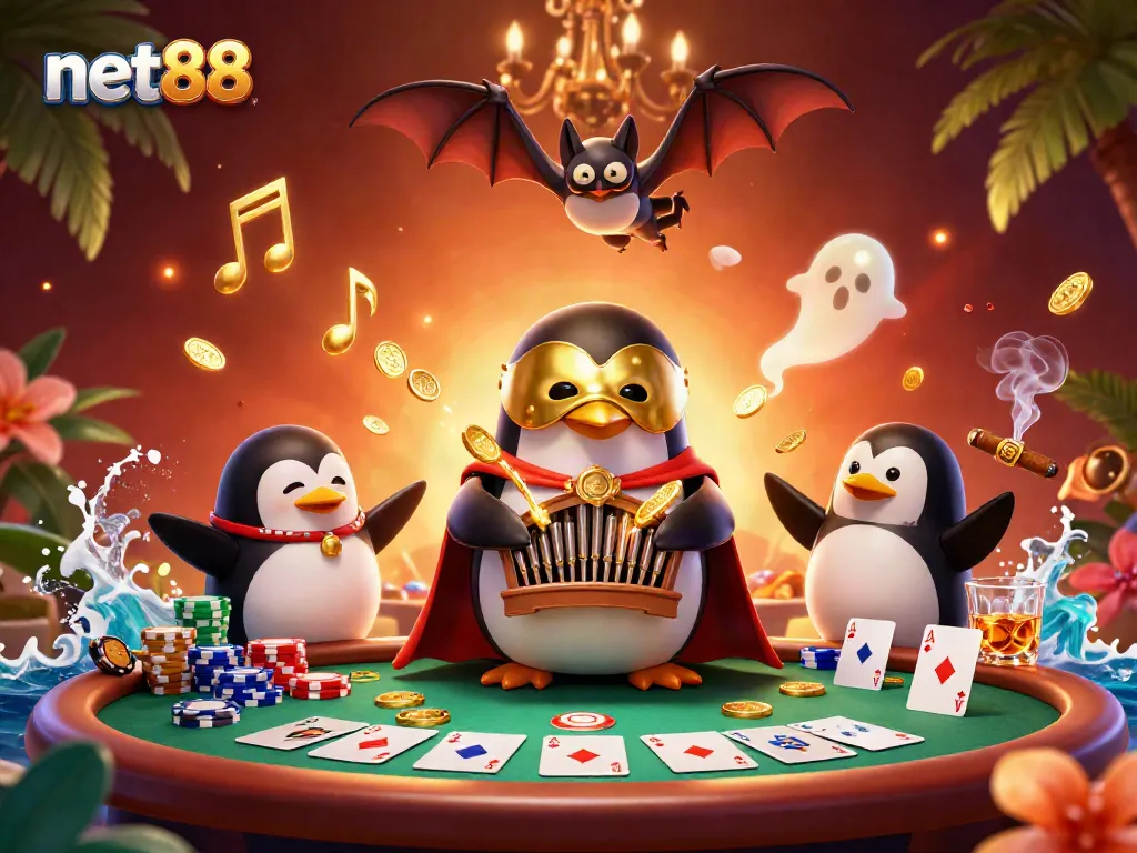 Experience the excitement of net88 with a vibrant casino scene featuring dynamic gaming elements.