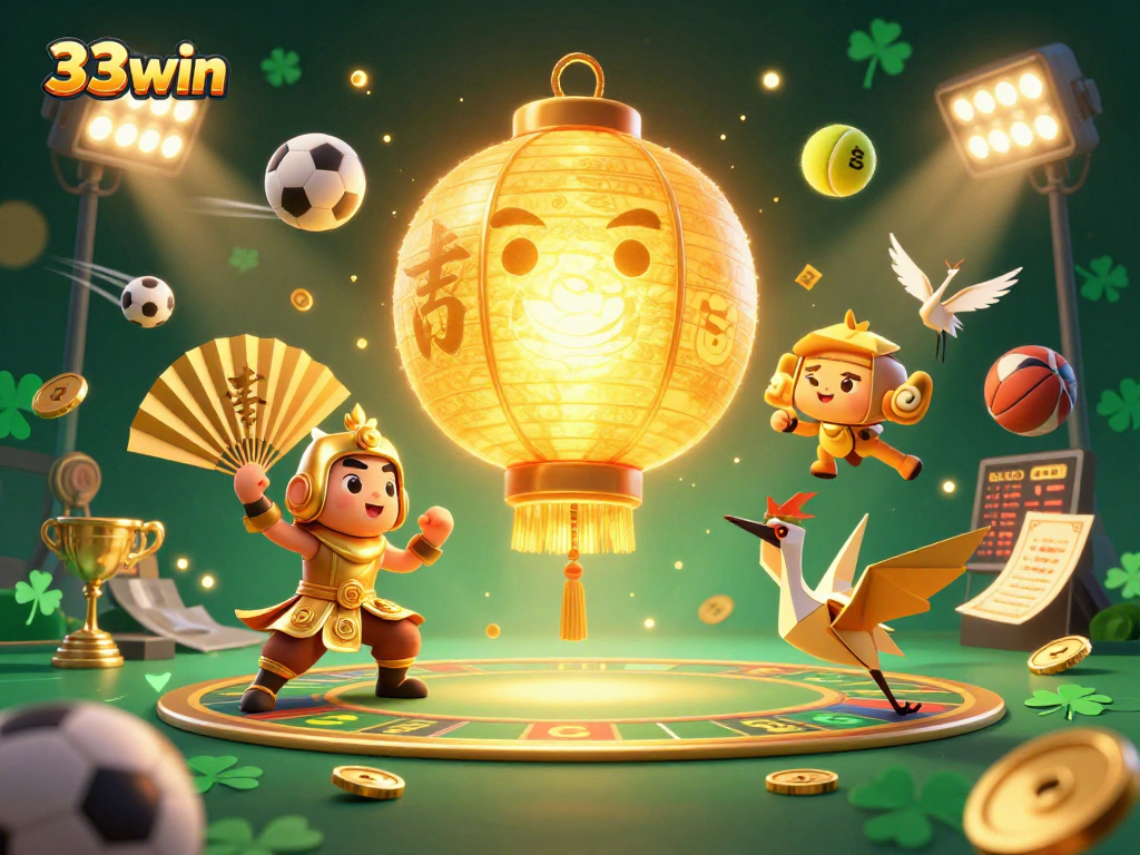 Engage with 33win's vibrant online casino atmosphere featuring dynamic sports and lucky symbols.