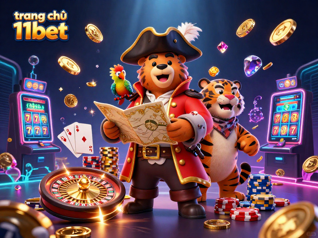 Experience the thrills of trang chủ 11bet with vibrant 3D casino elements in an engaging scene.
