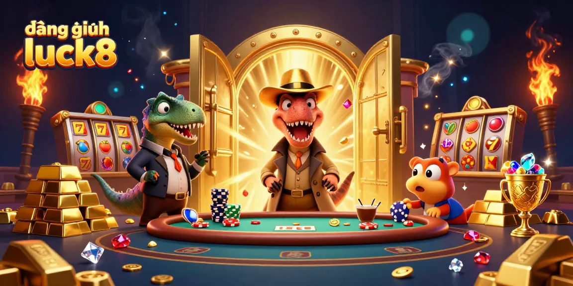 Enjoy immersive gameplay with đăng nhập luck8, featuring a velociraptor card counter at a dynamic blackjack table.
